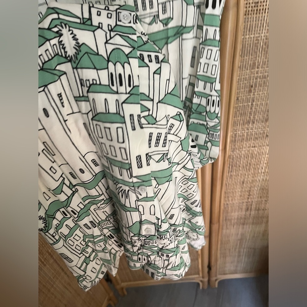 Anthropologie porridge cityscape lounge midi dress - Picture 7 of 11